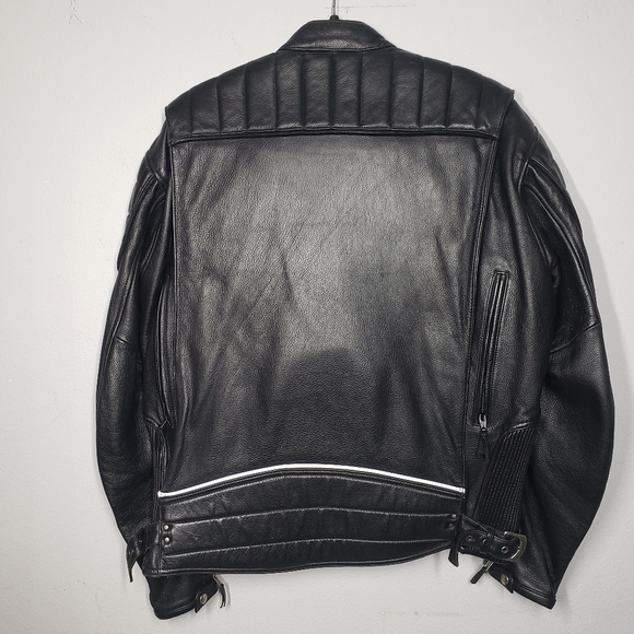 Power Trip Black Leather Motorcycle Jacket - Picture 9 of 12